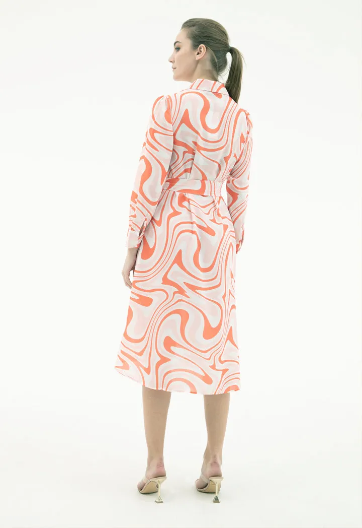 Abstract Allover Printed Dress