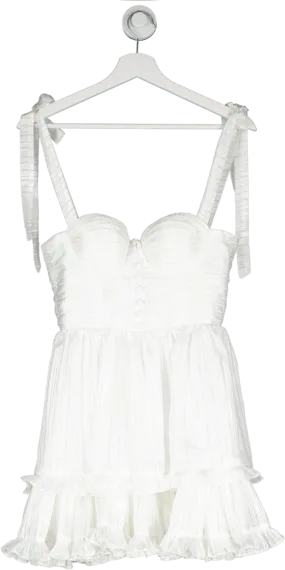 adeirlina White Fragrant Jasmine Mini Dress UK S