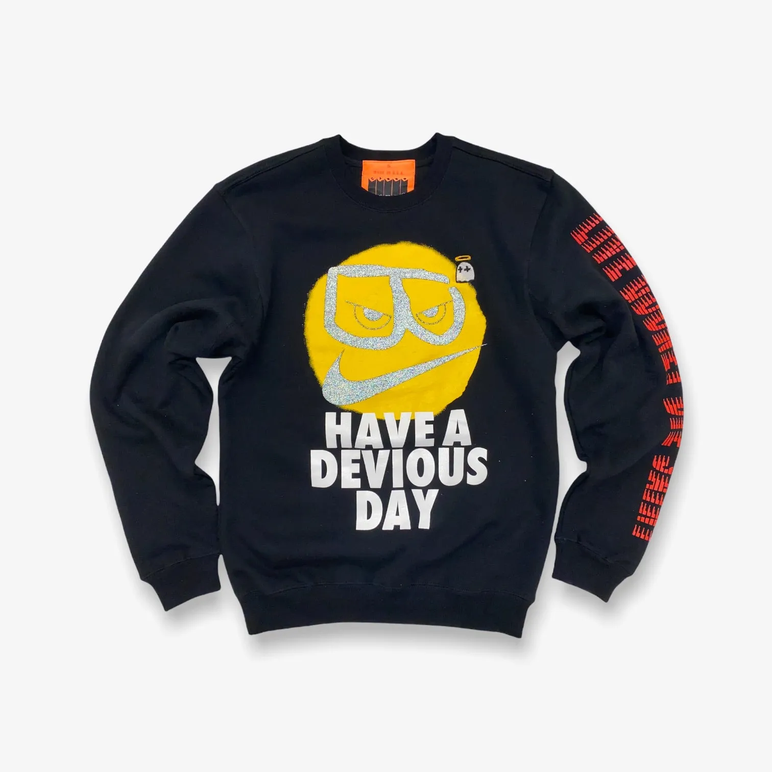 B Wood Have A Devious Day Crewneck Black