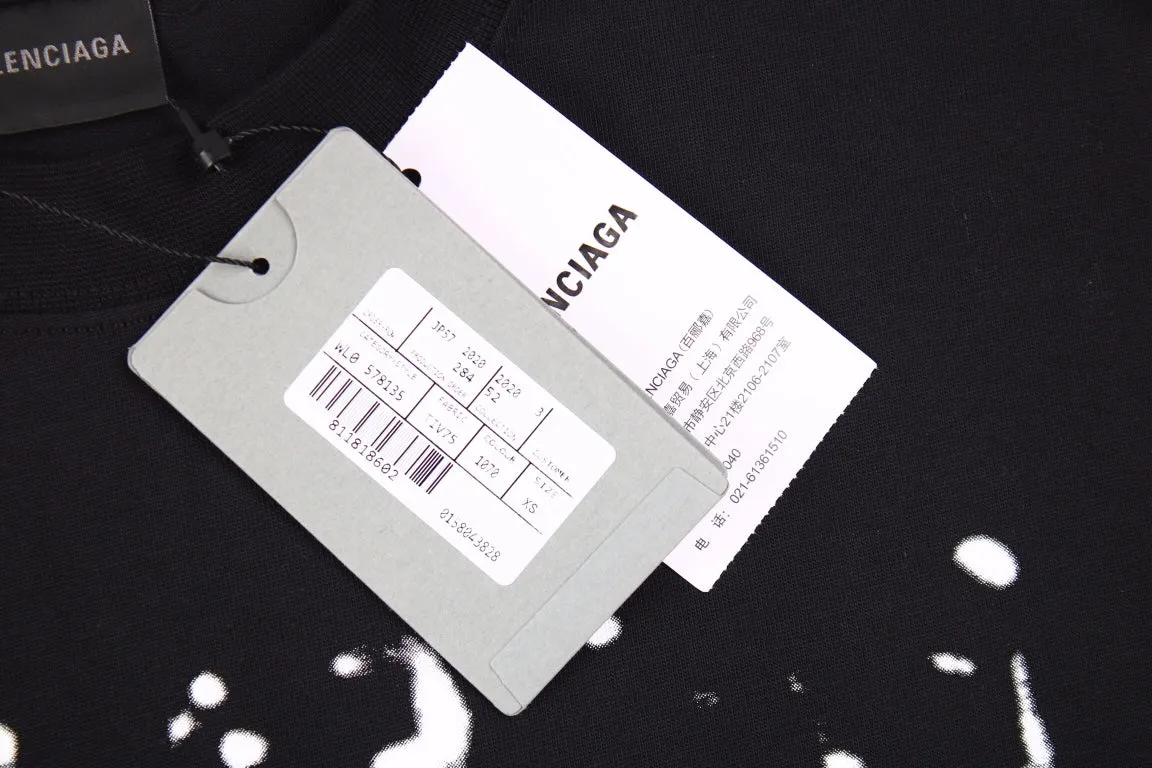 Balenciaga T-Shirt with Distressed Logo Design