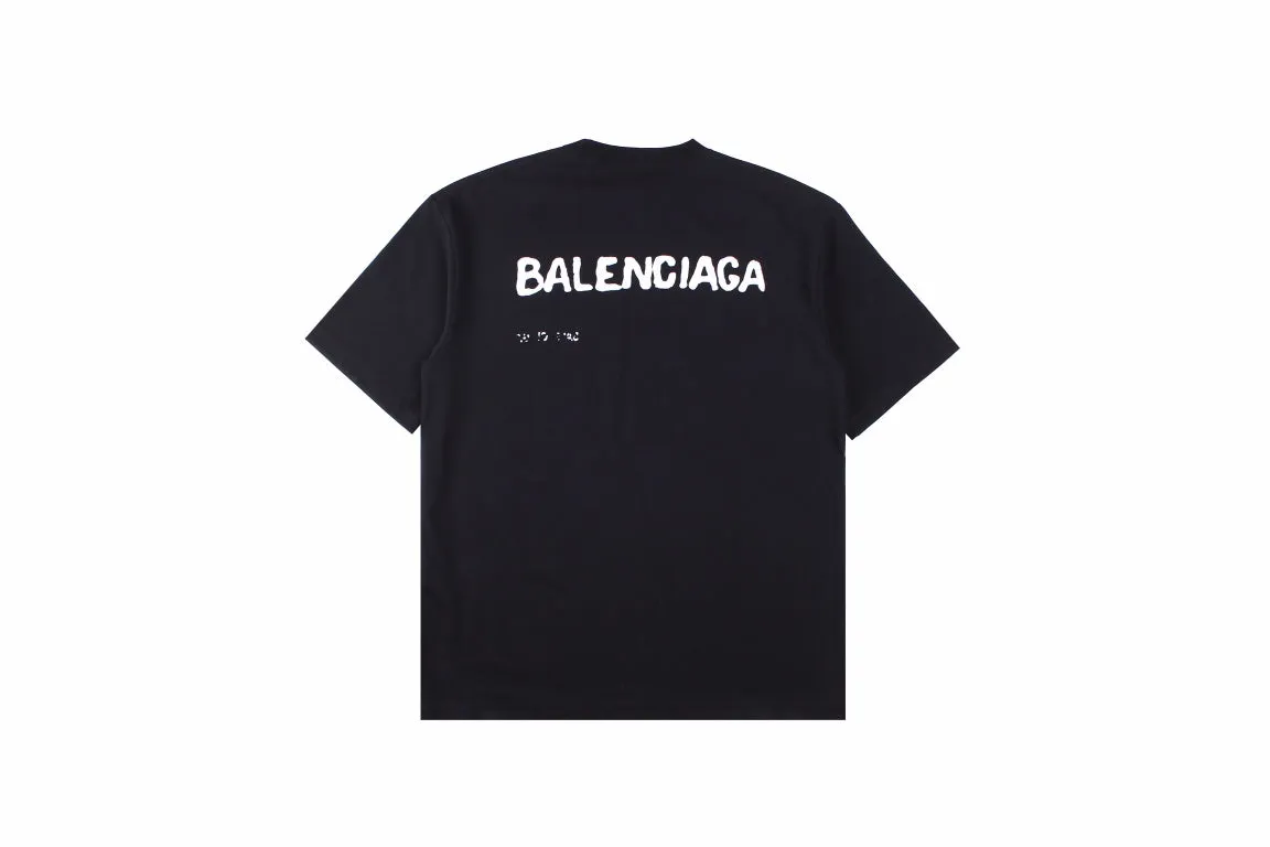 Balenciaga T-Shirt with Distressed Logo Design