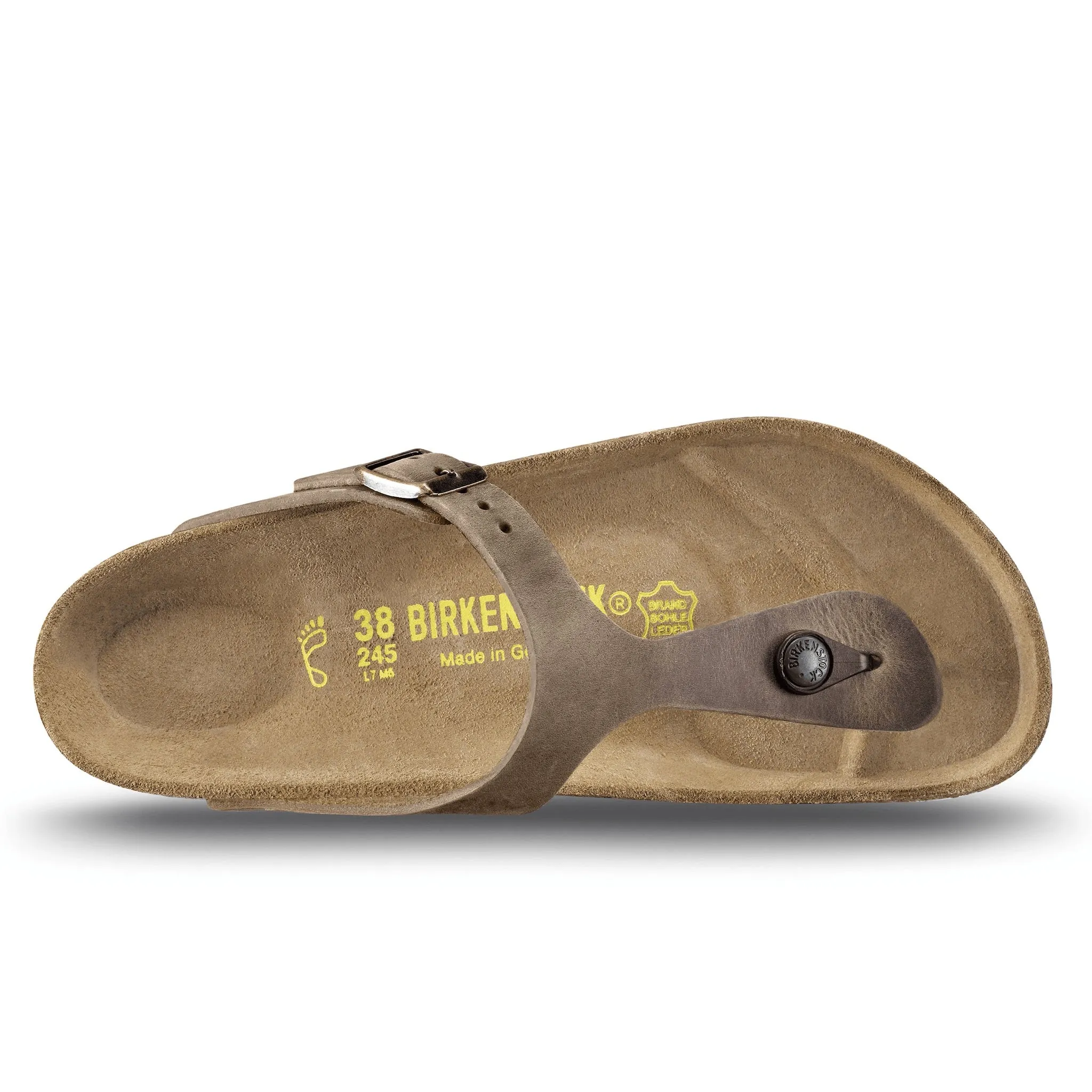 Birkenstock, Gizeh, Regular Fit, Natural Leather, Tabacco Brown