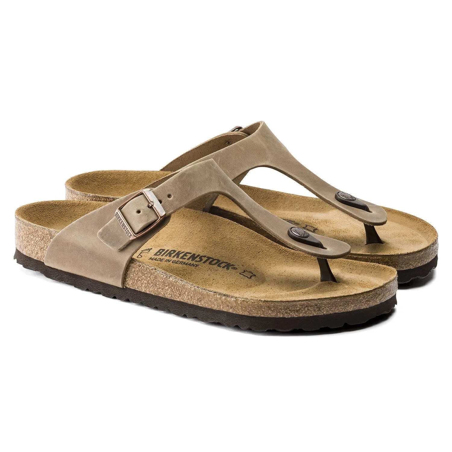 Birkenstock, Gizeh, Regular Fit, Natural Leather, Tabacco Brown