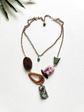 cabana necklace - ocean jasper and lavender howlite