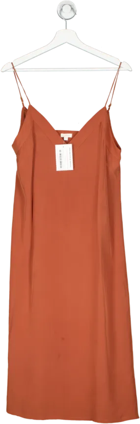 Cuyana Brown Silk Slip Dress UK 10