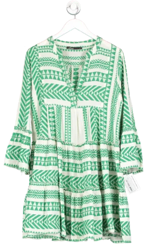 devotion twins Ella Midi Dress Green And White UK S