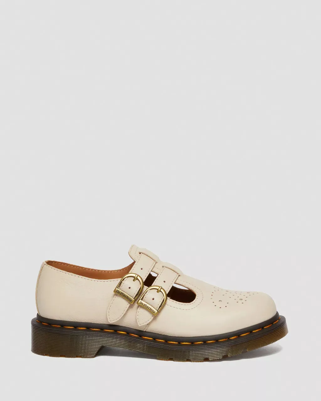 Doc Martens Women's 8065 VIRGINIA LEATHER MARY JANE SHOES (Parchment Beige)