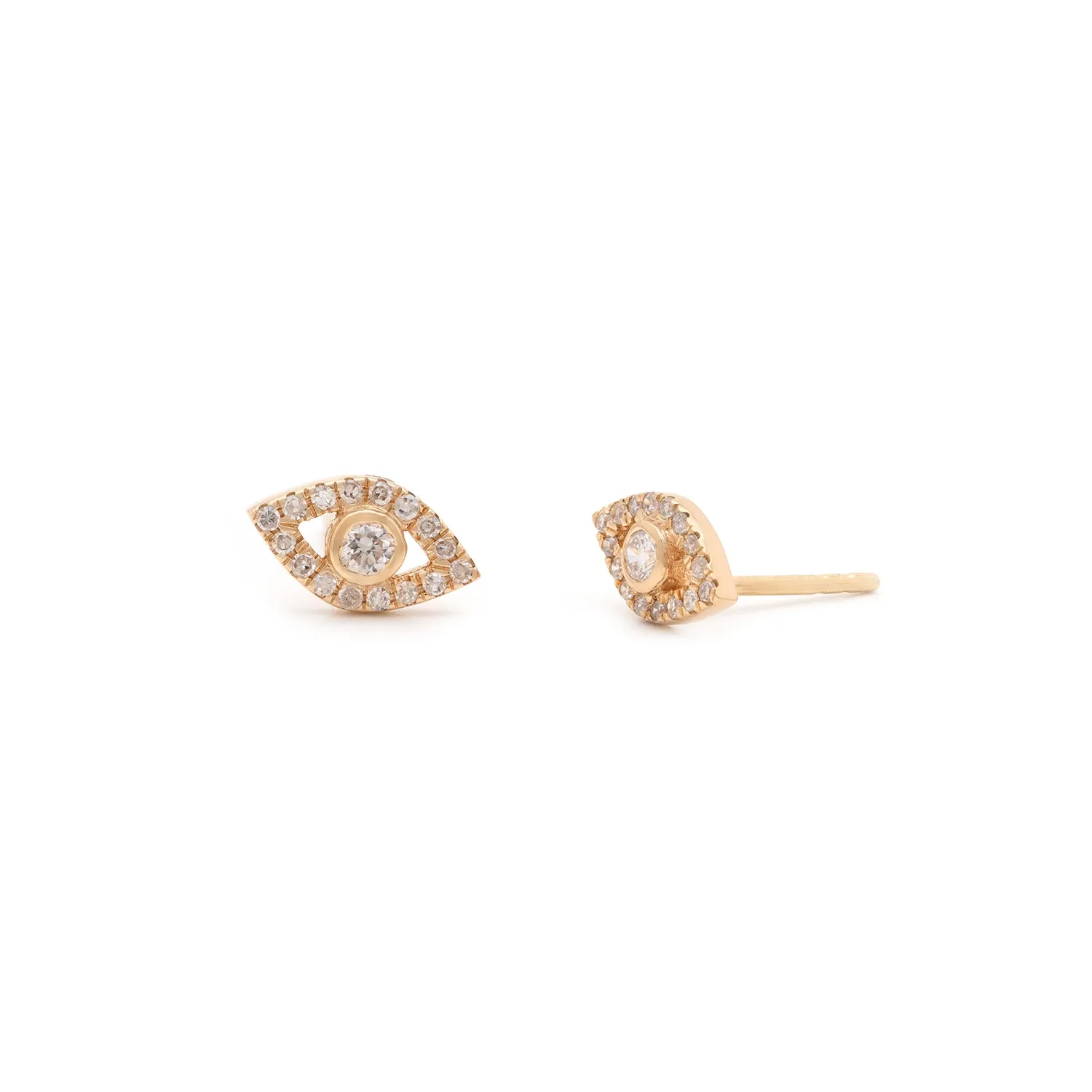 Evil Eye Studs | 14k Gold & Diamond