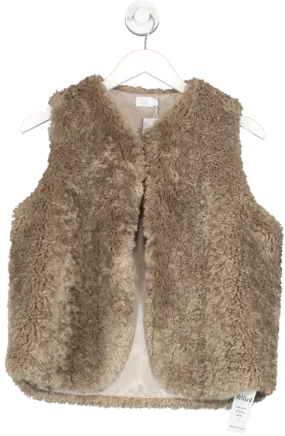 Gauhar Helsinki Brown Faux Fur Vest UK XS/S