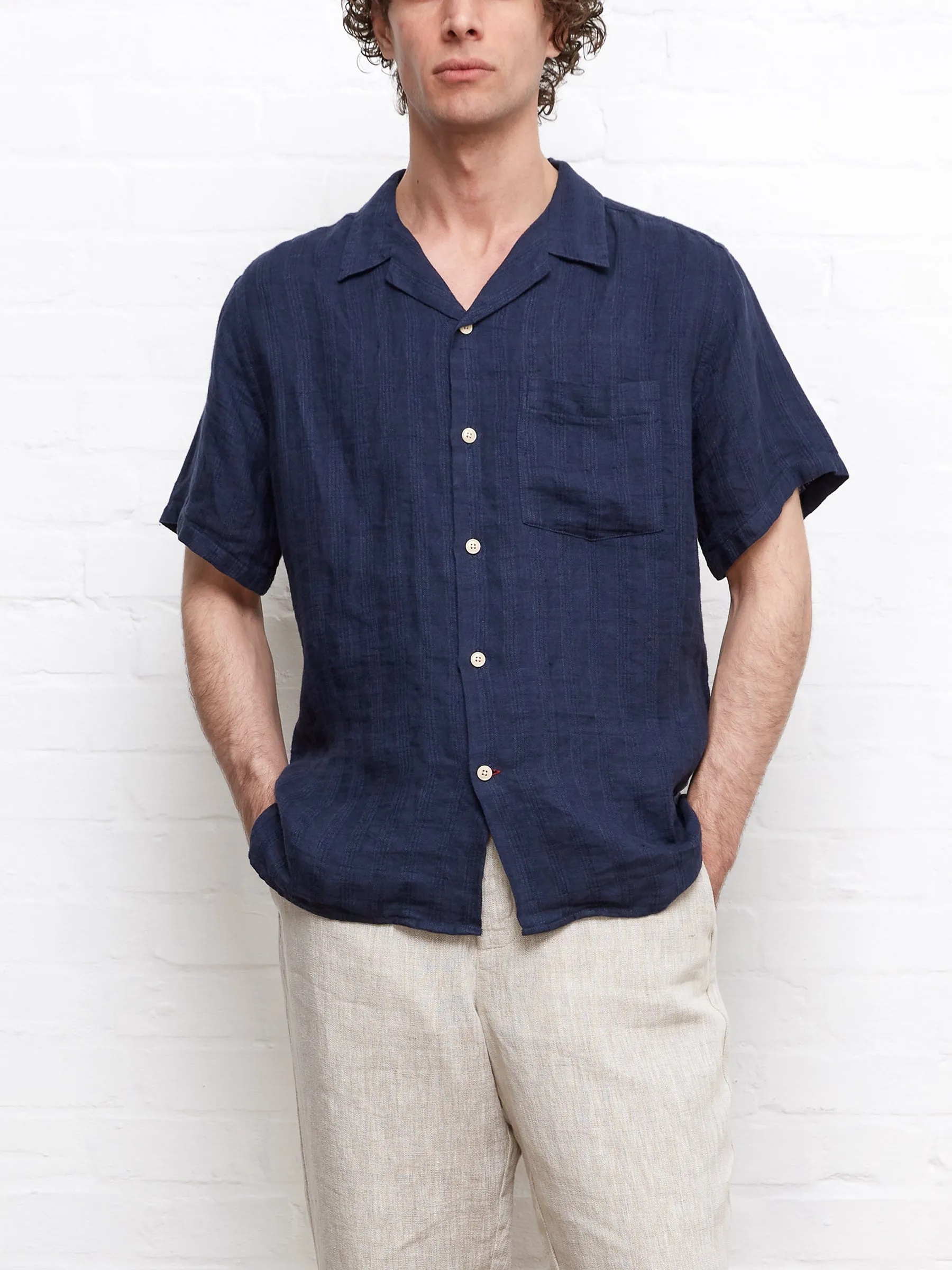 Havana Short Sleeve Shirt Arnold Navy