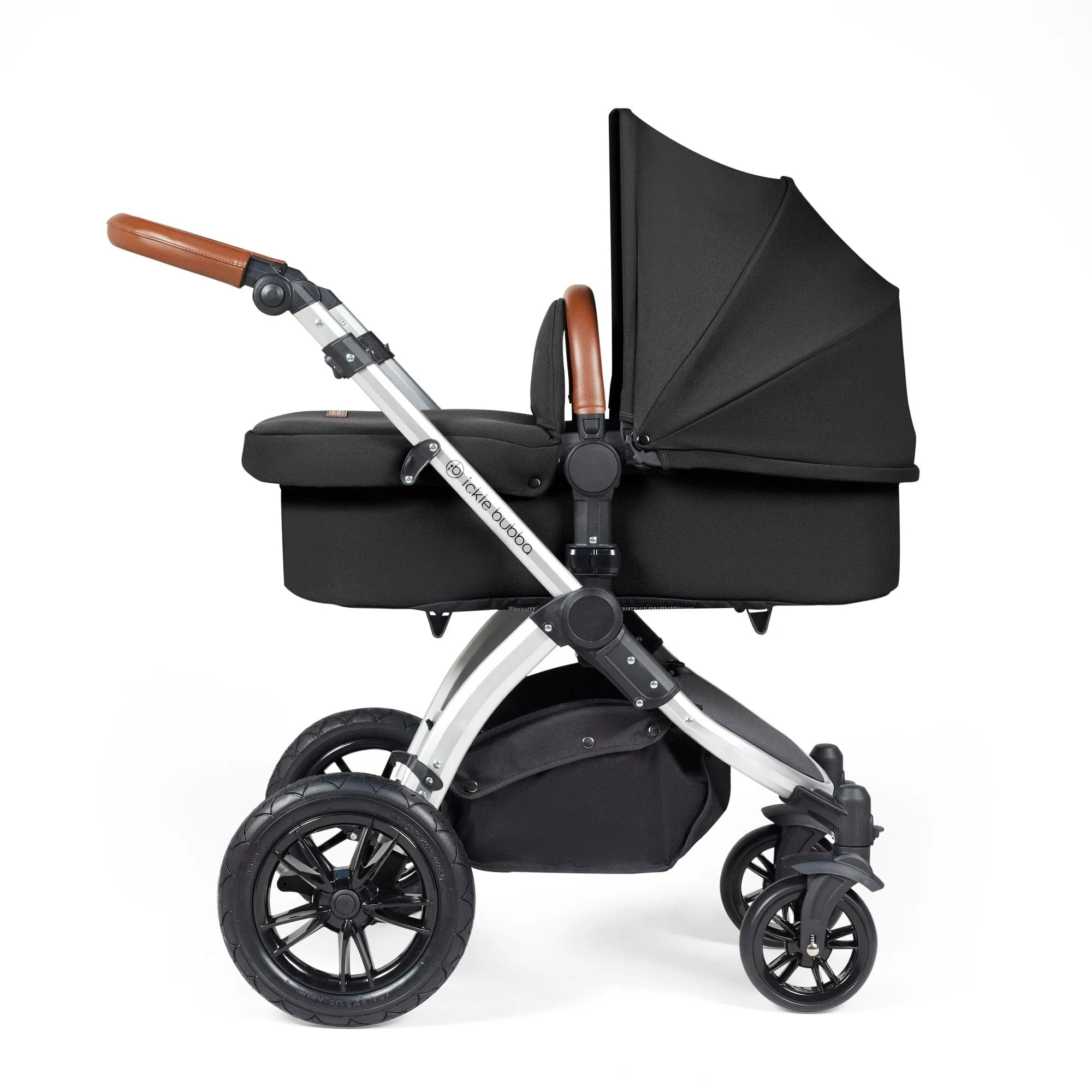 Ickle Bubba Stomp Luxe 2 in 1 Pushchair - Silver / Midnight / Tan