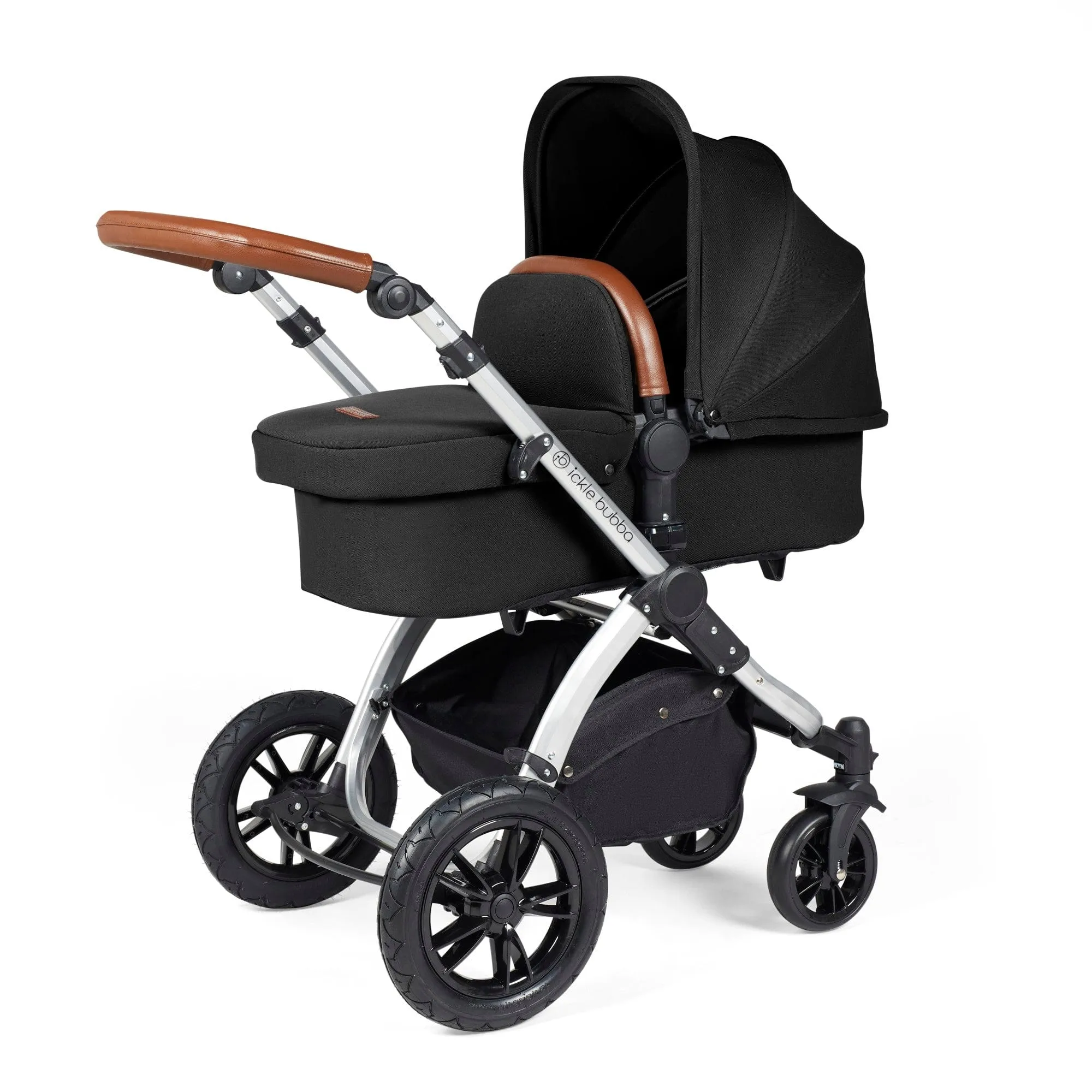 Ickle Bubba Stomp Luxe 2 in 1 Pushchair - Silver / Midnight / Tan