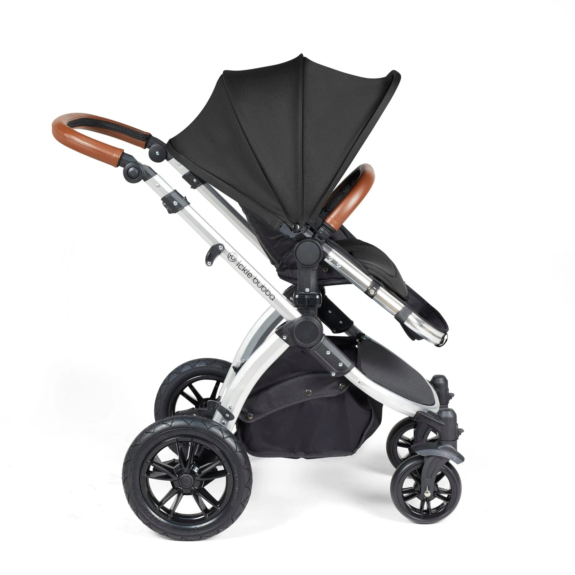 Ickle Bubba Stomp Luxe 2 in 1 Pushchair - Silver / Midnight / Tan