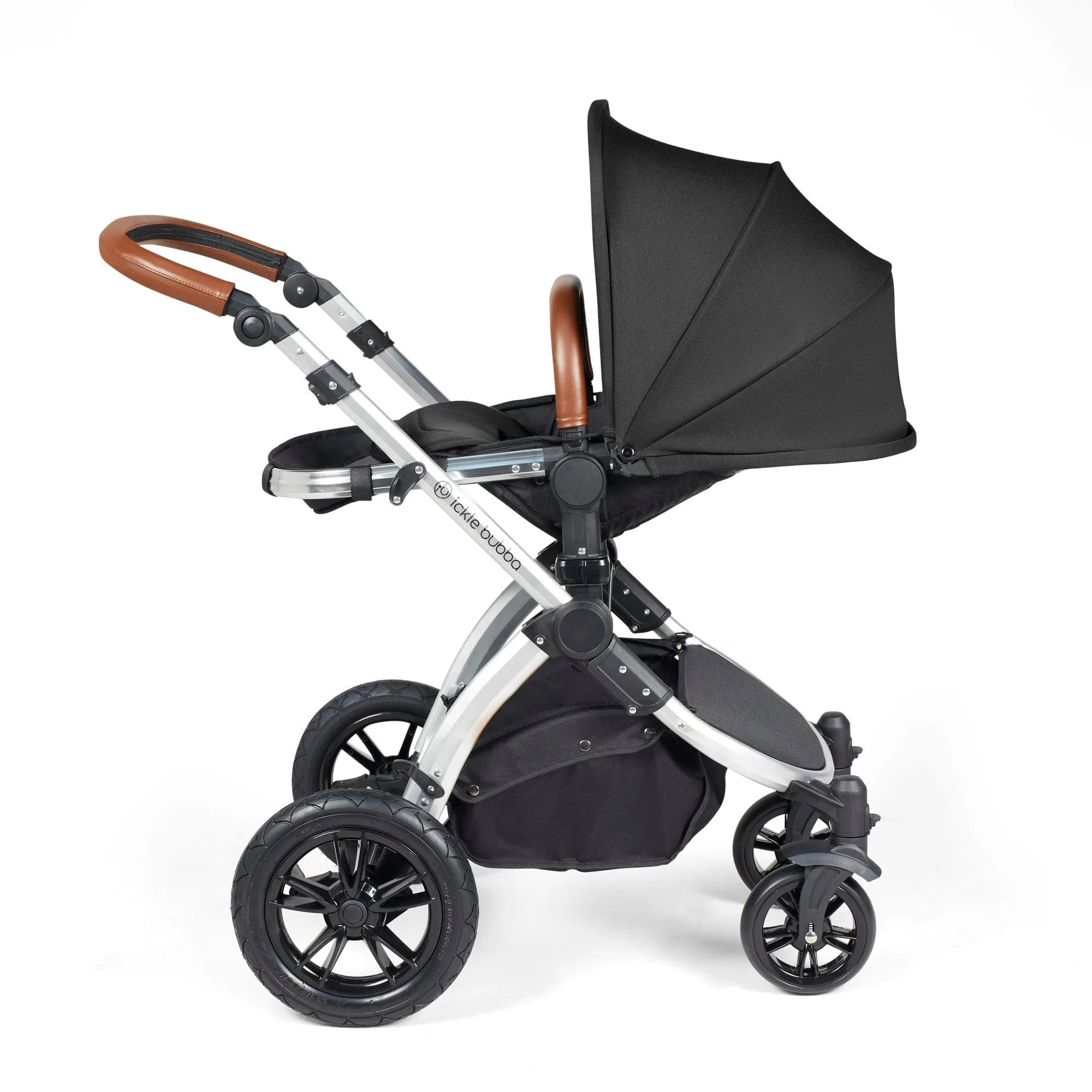 Ickle Bubba Stomp Luxe 2 in 1 Pushchair - Silver / Midnight / Tan