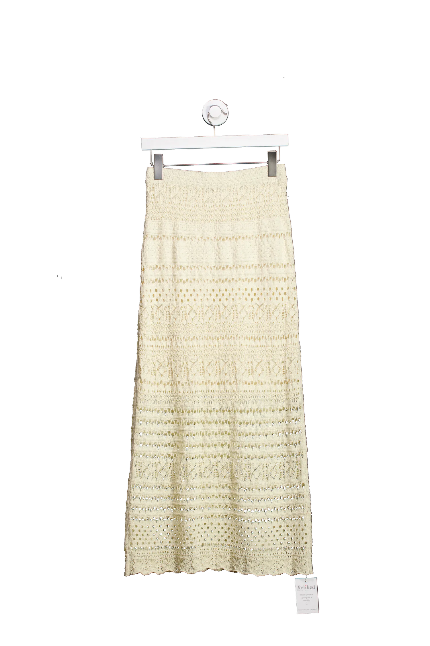 Jonathan SImkhai Beige Crochet Maxi Skirt UK S