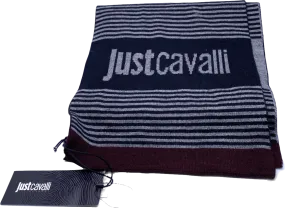 Just Cavalli Black Striped Detailed Scarf One Size