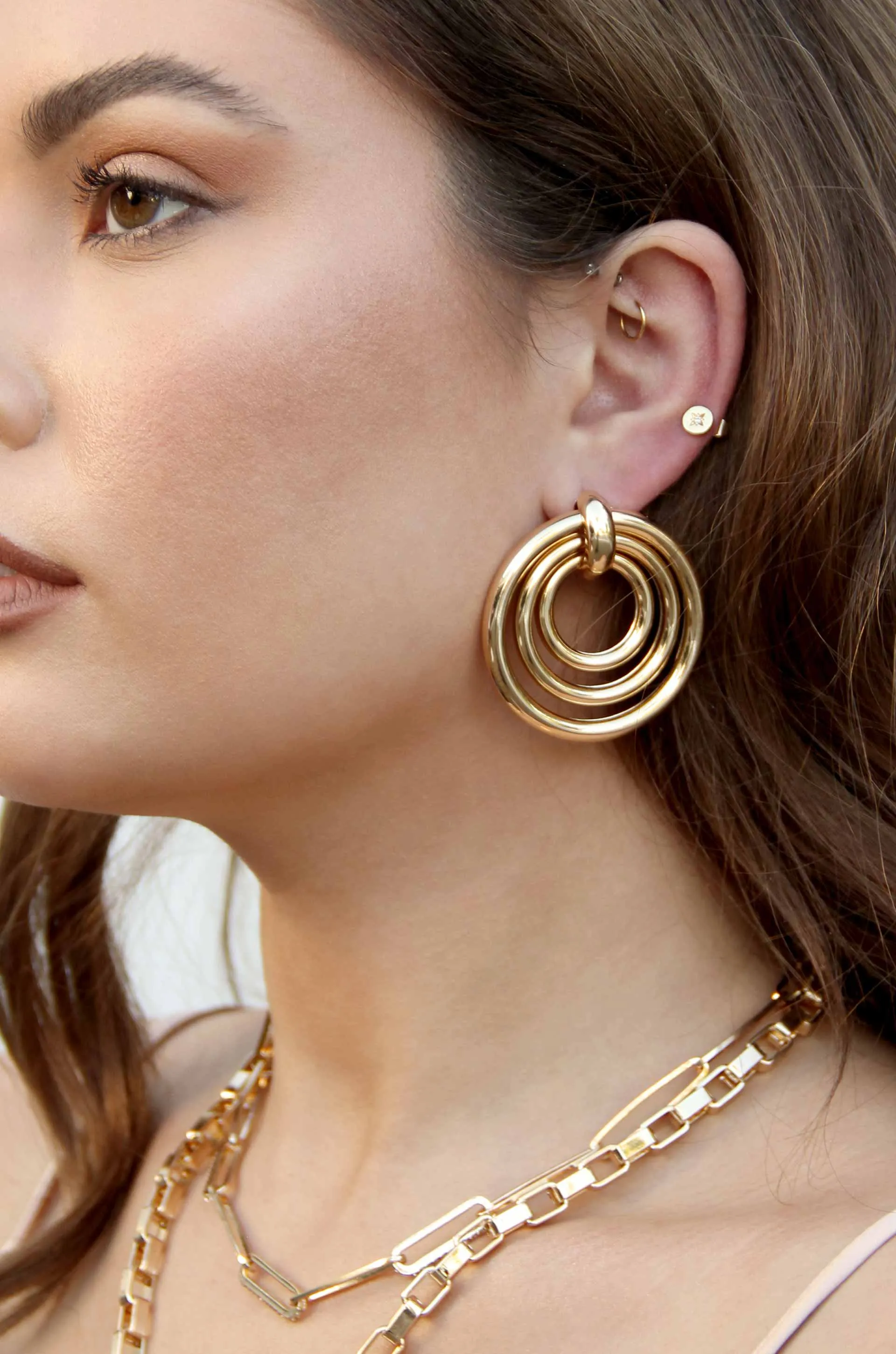 Layered Multi-Ring Earrings