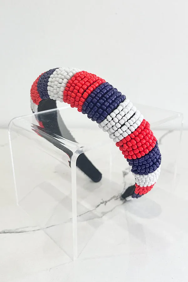 Liberty Striped Beaded Headband