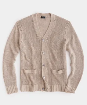 Linen Cardigan in Desert Beige