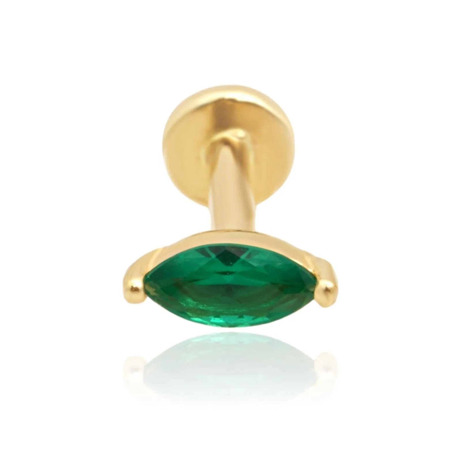 Marquise Emerald Flat Back Earring