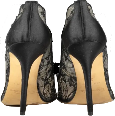 Oscar de la Renta Black Bridget Lace-mesh Pumps UK 5 EU 38 👠