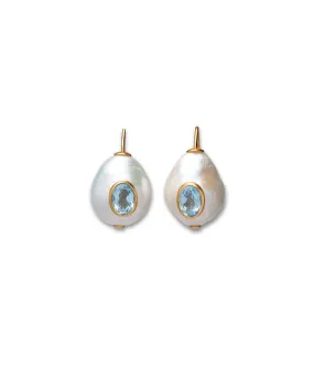 Pearl Pablo Earrings in Blue Topaz