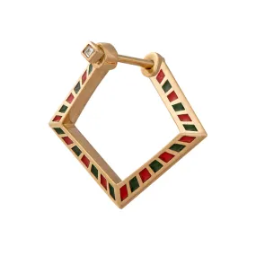 Pentagon Hoop Earrings with a Geometric Pattern