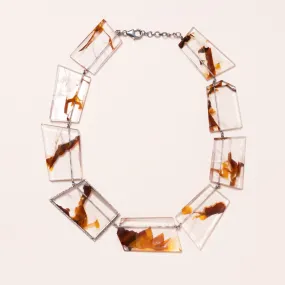 Quartz and Iron Slice Necklace