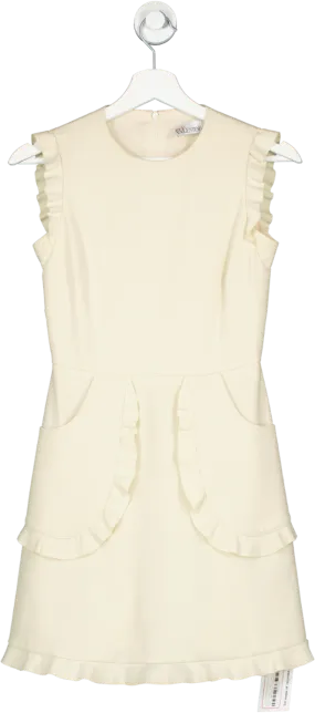 Red Valentino Cream Frill Edge Pocket Detail Mini Dress UK 8