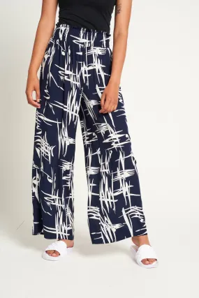 Saloos Shirred Waist Wide Leg Trousers