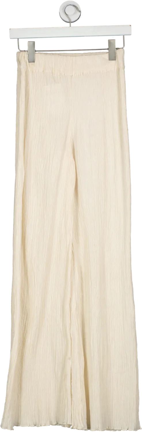 Savannah Morrow Beige 'vea' Crinkle Pant UK XS