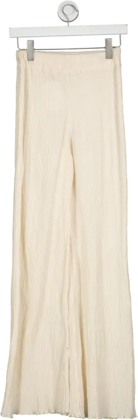 Savannah Morrow Beige 'vea' Crinkle Pant UK XS