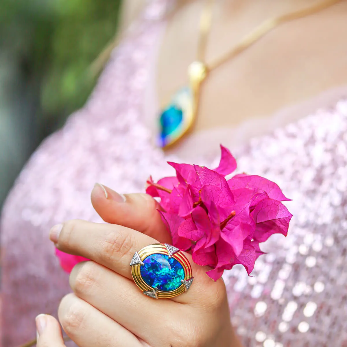 'The Mystic's Talisman' Black Opal Ring