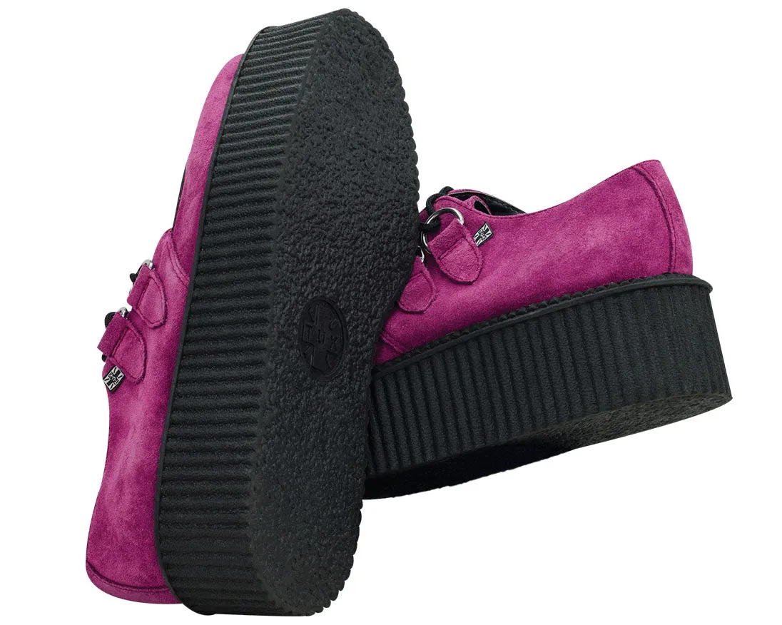 T.U.K Raspberry Suede Round Viva Mondo Creeper