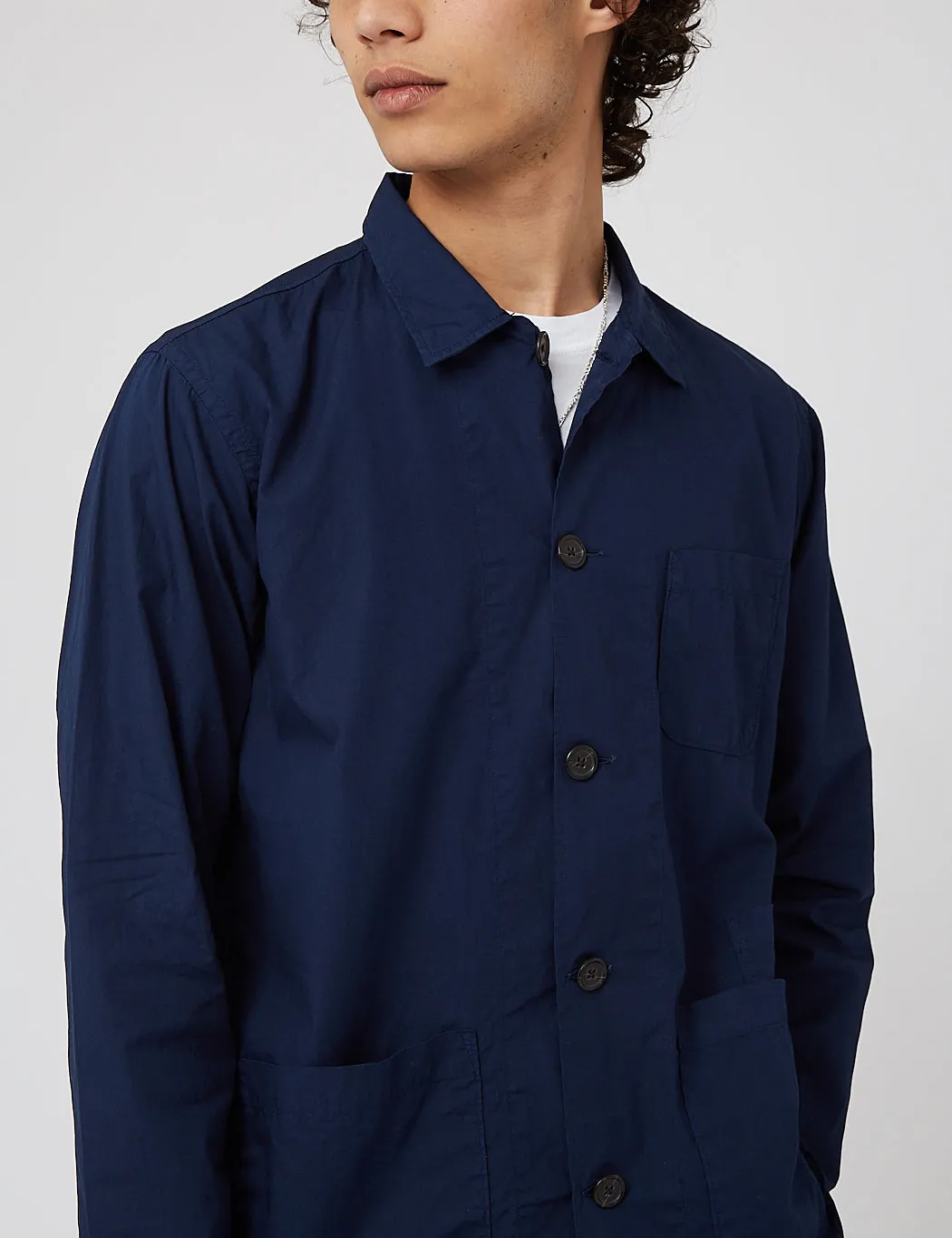 Universal Works Bakers Overshirt - Navy Blue