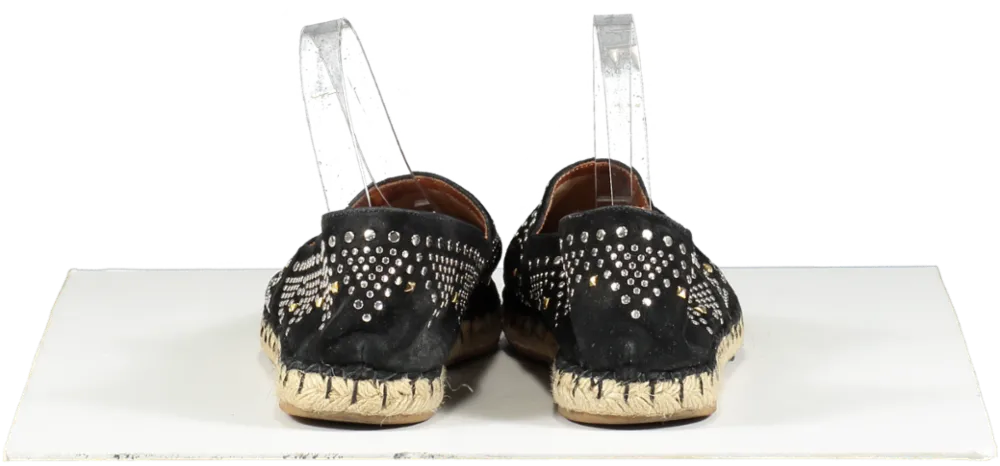 Valentino Garavani Black Stud Embellished Espadrilles UK 4 EU 37 👠