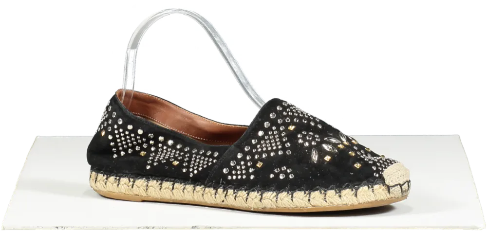 Valentino Garavani Black Stud Embellished Espadrilles UK 4 EU 37 👠