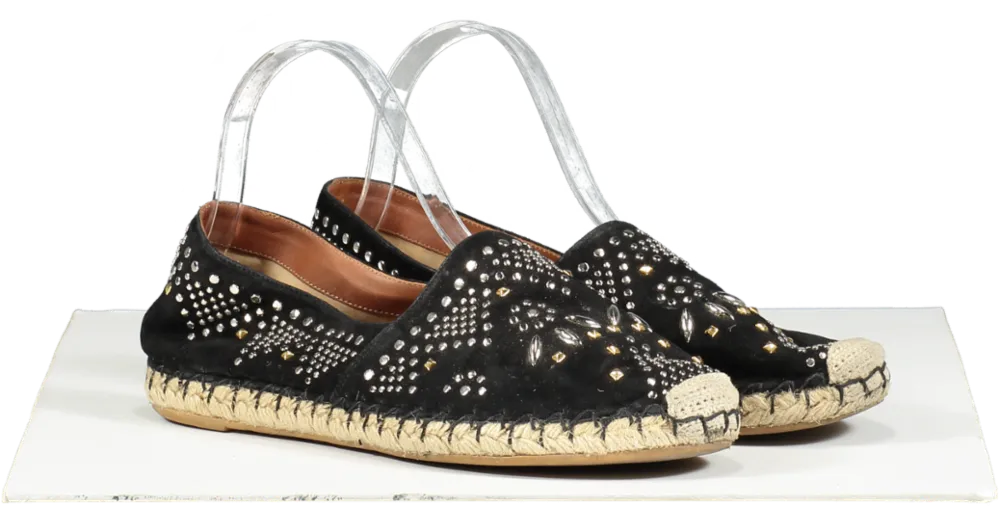 Valentino Garavani Black Stud Embellished Espadrilles UK 4 EU 37 👠