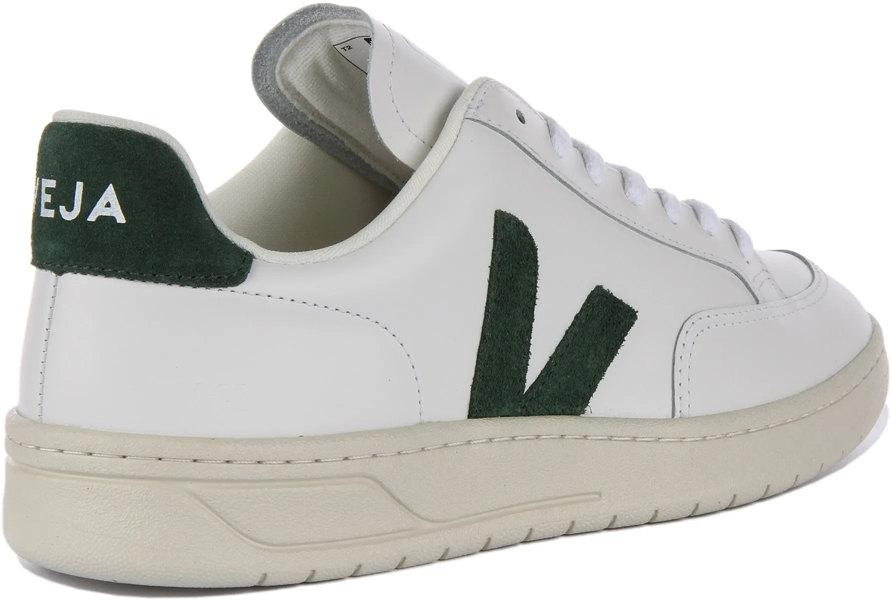 Veja V 12 Leather In White Green For Men